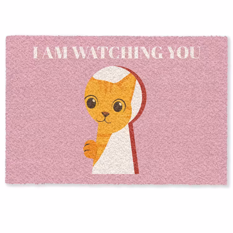 Deurmat - Cat - Quote - Pink — 1