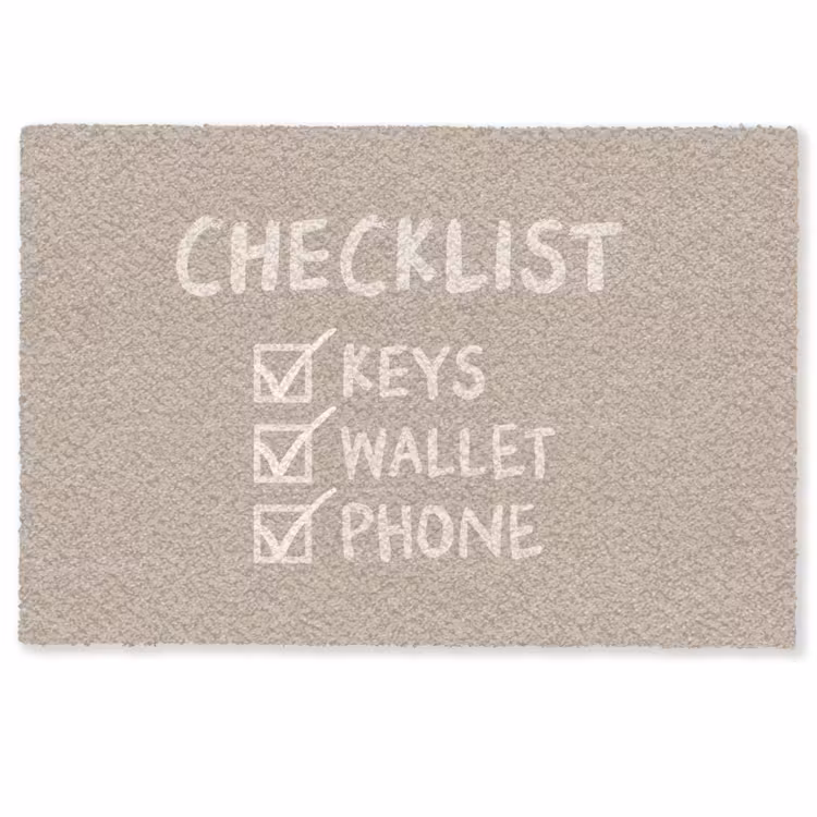 Deurmat - Quote - Checklist - Beige — 1