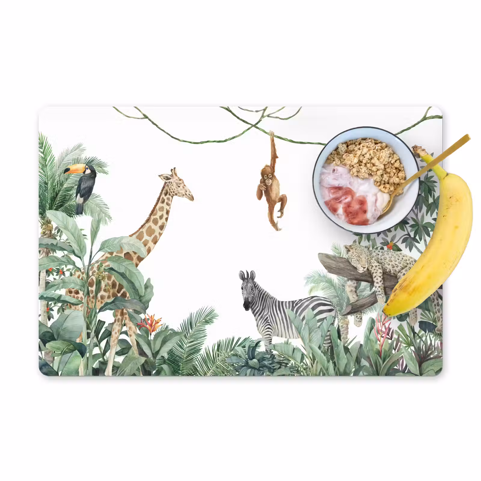 Placemat - 6 stuks - Jungle - Dieren - Kinderen - Natuur — 1