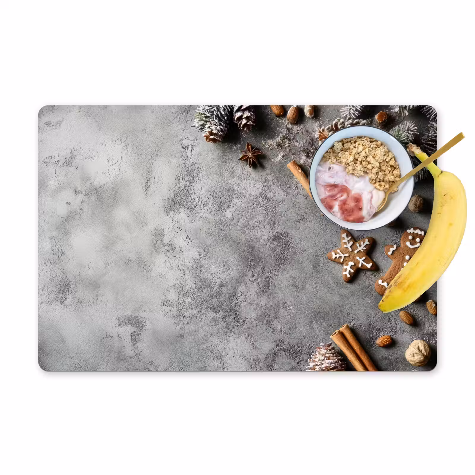 Placemat - 6 stuks - Kerst - Bakken - Grijs - Landelijk — 1