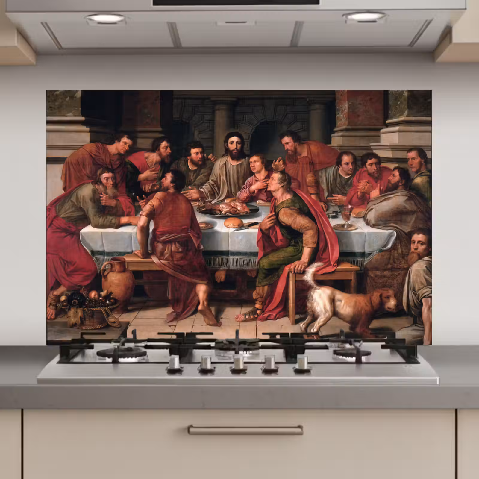 Spatscherm keuken - Het laatste avondmaal - Schilderij van Willem Key — 1