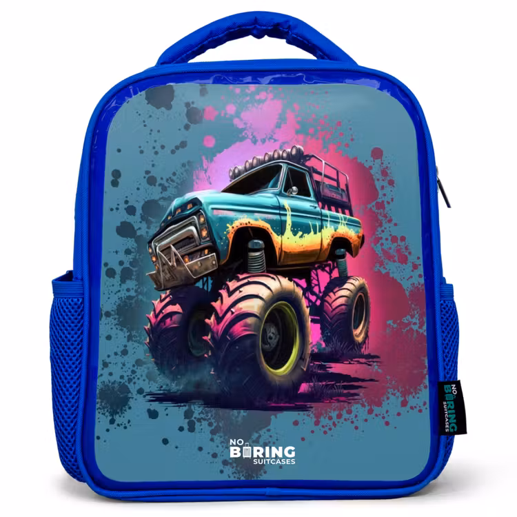 Kinderrugzak - Blauw - Monster Wheels — 1