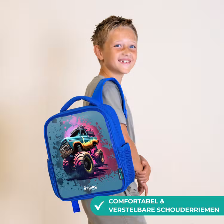 Kinderrugzak - Blauw - Monster Wheels — 4
