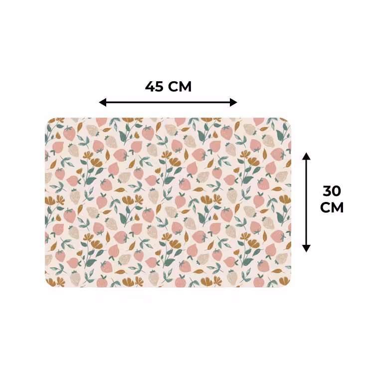 Placemat - 6 stuks - Aardbei - Fruit - Roze - Kinderen - Planten — 3