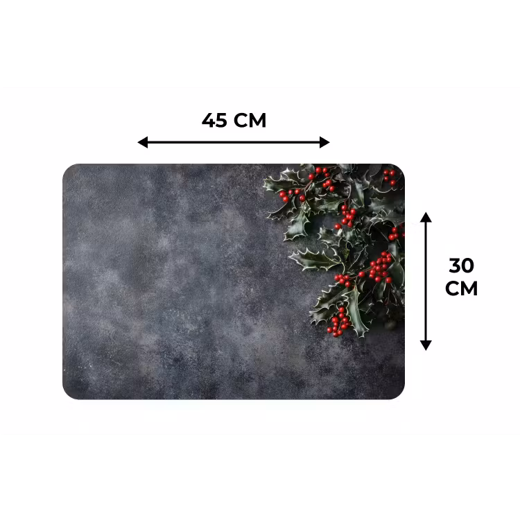 Placemat - 6 stuks - Christmas - Takken - Winter - Rood — 3