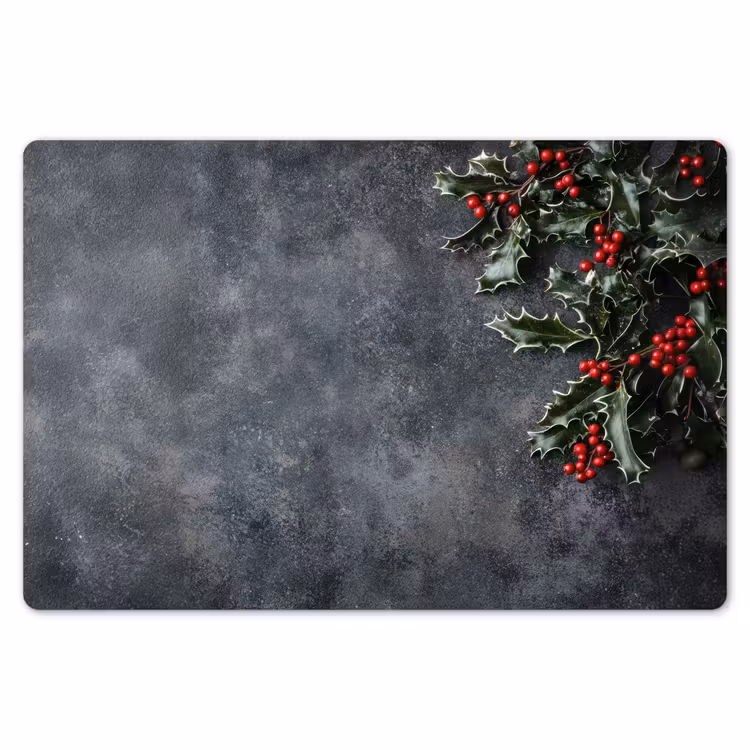 Placemat - 6 stuks - Christmas - Takken - Winter - Rood — 7