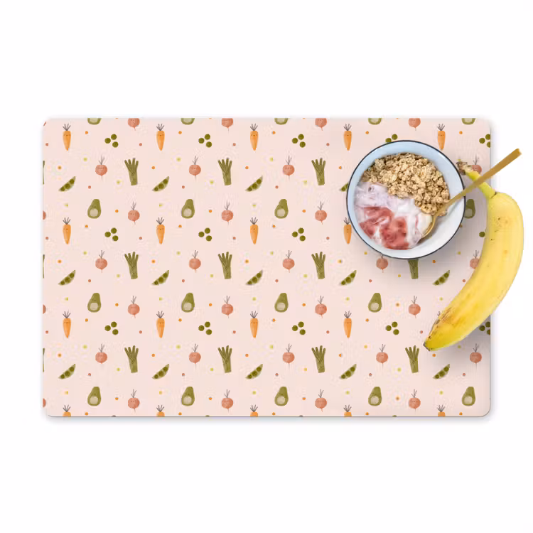 Placemat - 6 stuks - Groente - Pastel - Kinderen - Watercolor — 1