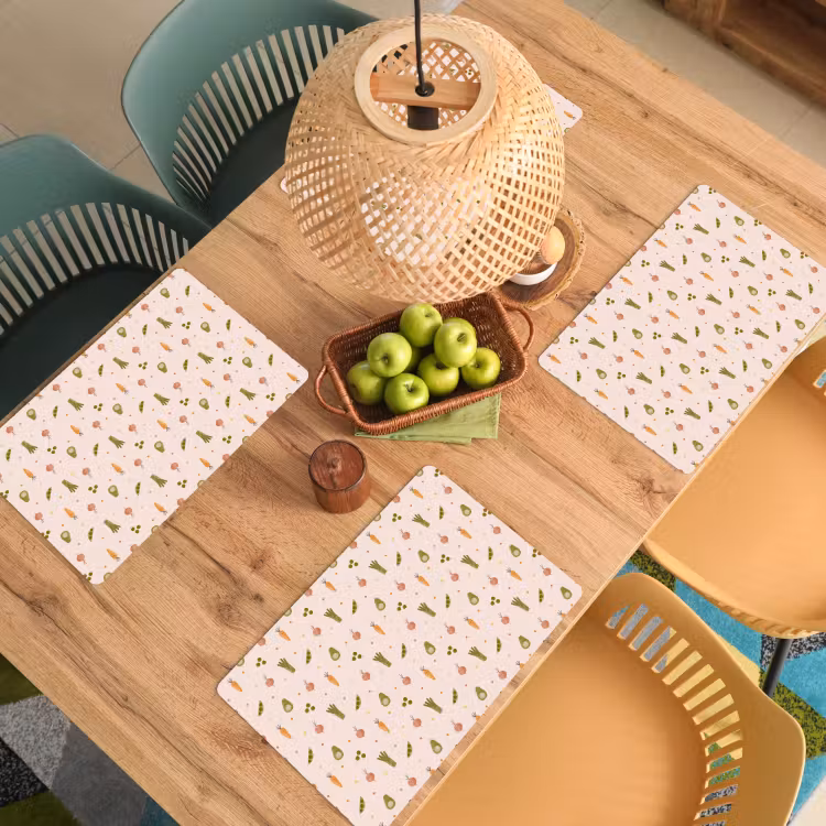 Placemat - 6 stuks - Groente - Pastel - Kinderen - Watercolor — 6