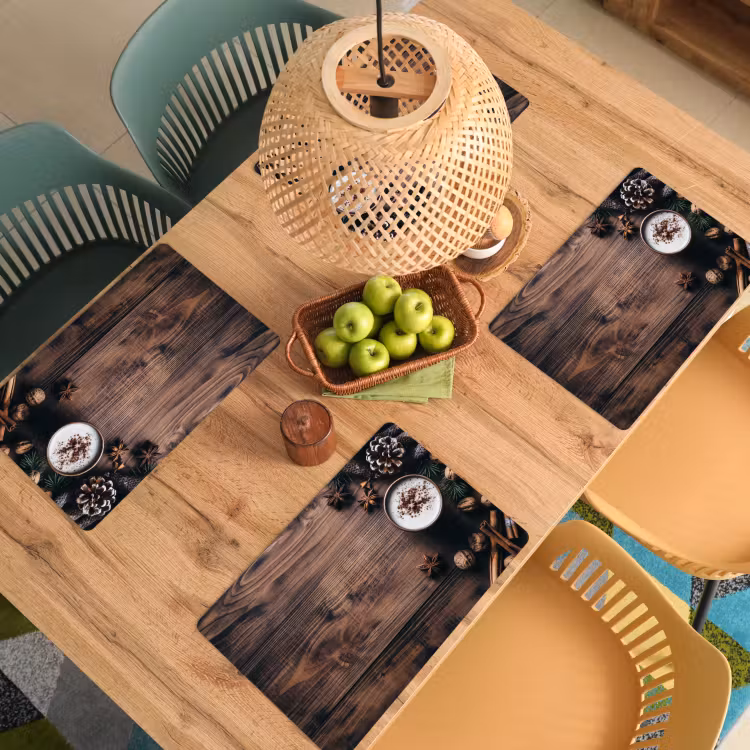 Placemat - 6 stuks - Hout - Landelijk - Warm - Natuur — 6
