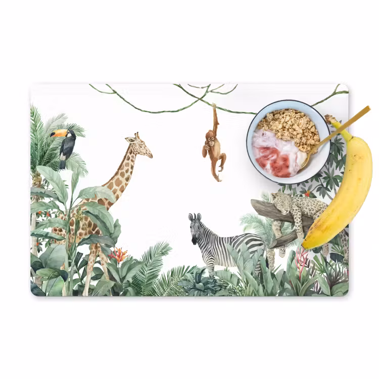 Placemat - 6 stuks - Jungle - Dieren - Kinderen - Natuur — 1