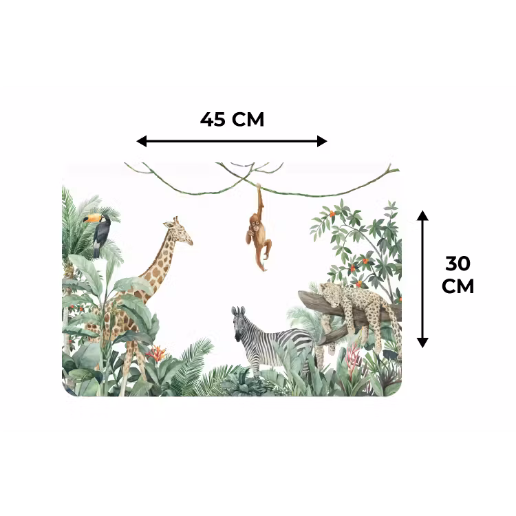 Placemat - 6 stuks - Jungle - Dieren - Kinderen - Natuur — 3