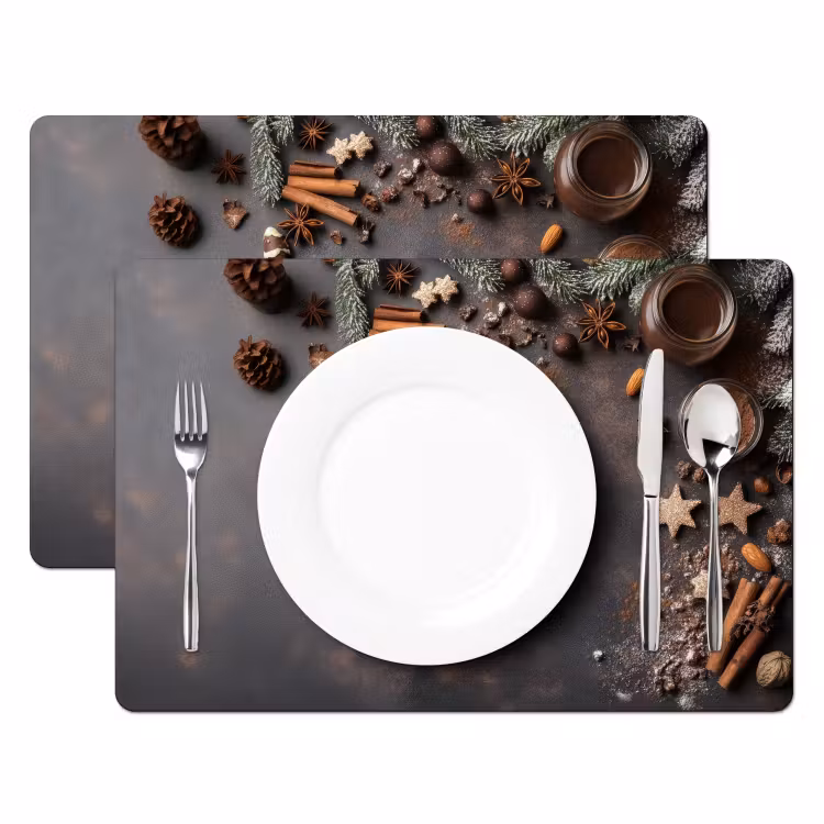 Placemat - 6 stuks - Kaneel - Christmas - Bruin - Brons — 2