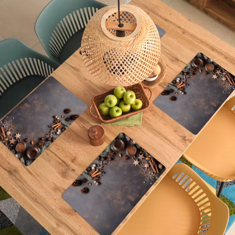 Placemat - 6 stuks - Kaneel - Christmas - Bruin - Brons — 6