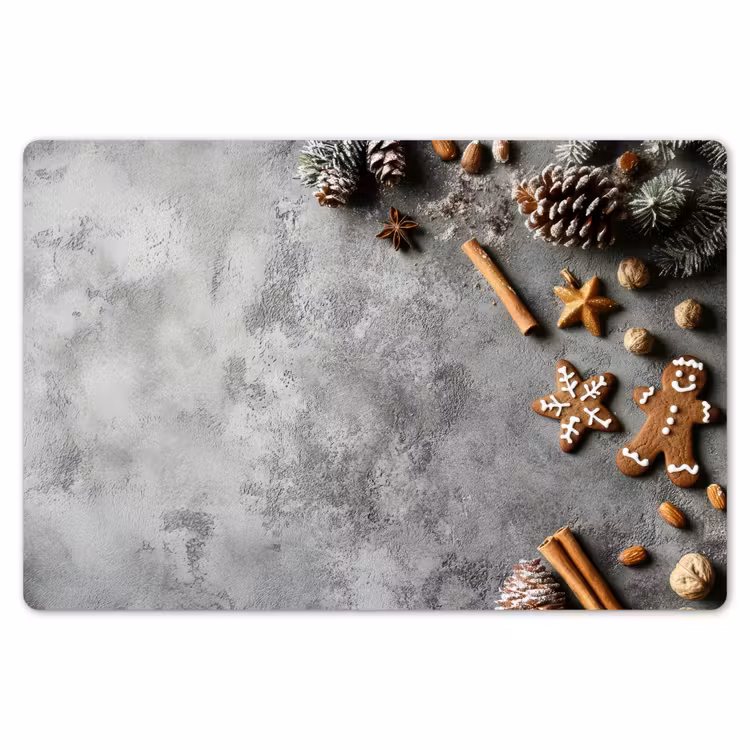 Placemat - 6 stuks - Kerst - Bakken - Grijs - Landelijk — 7