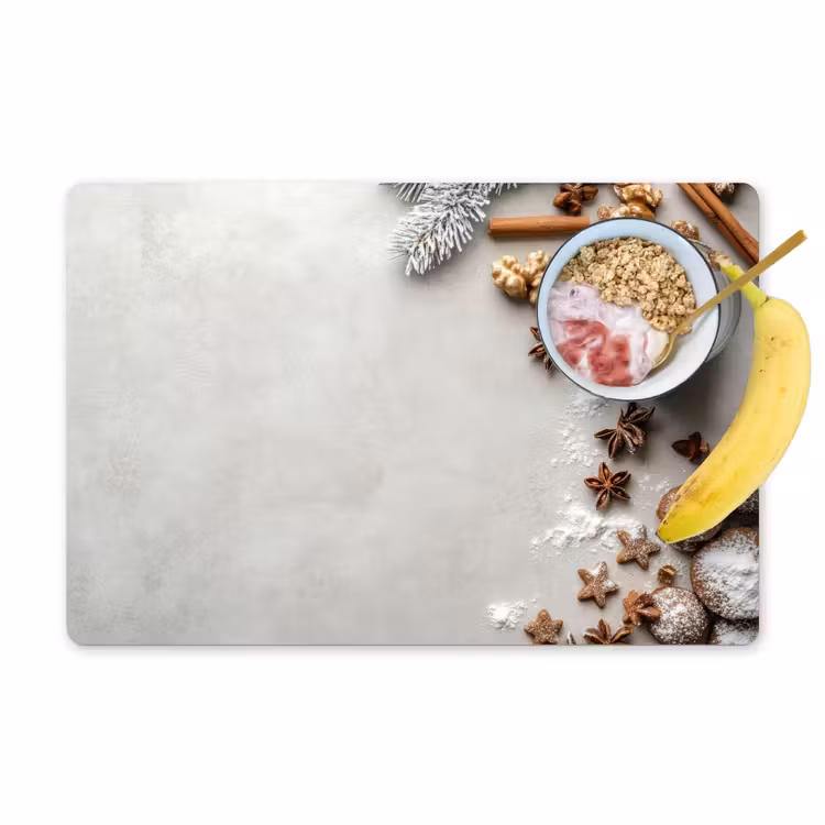 Placemat - 6 stuks - Kruiden - Winter - Melk - Beton — 1