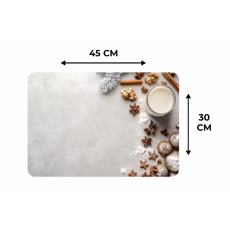 Placemat - 6 stuks - Kruiden - Winter - Melk - Beton — 3