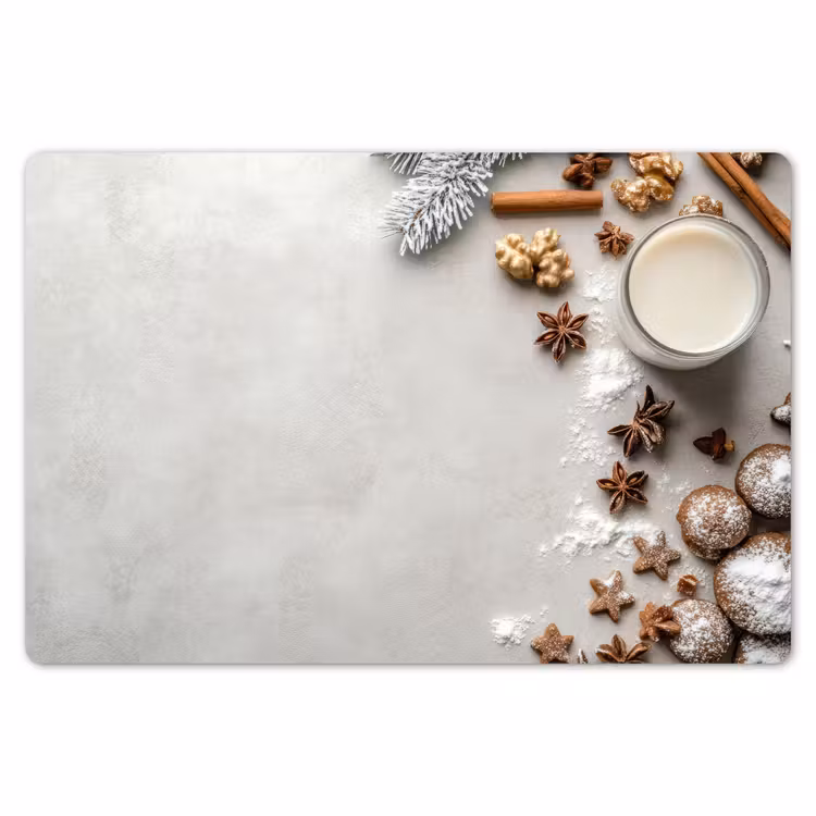 Placemat - 6 stuks - Kruiden - Winter - Melk - Beton — 7