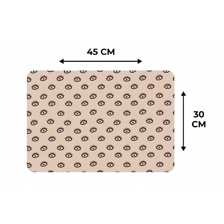 Placemat - 6 stuks - Patronen - Oog - Beige — 3