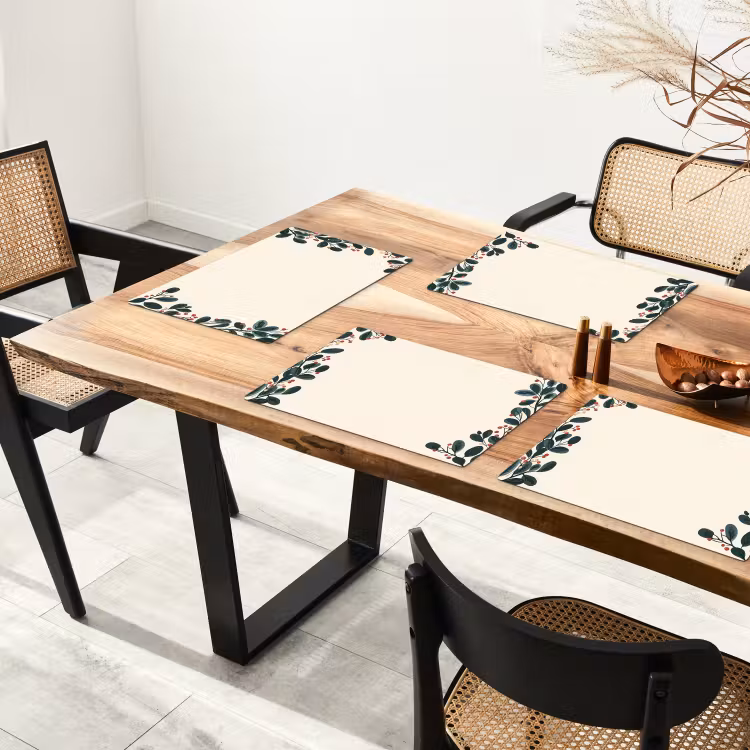 Placemat - 6 stuks - Takken - Winter - Planten - Licht — 5