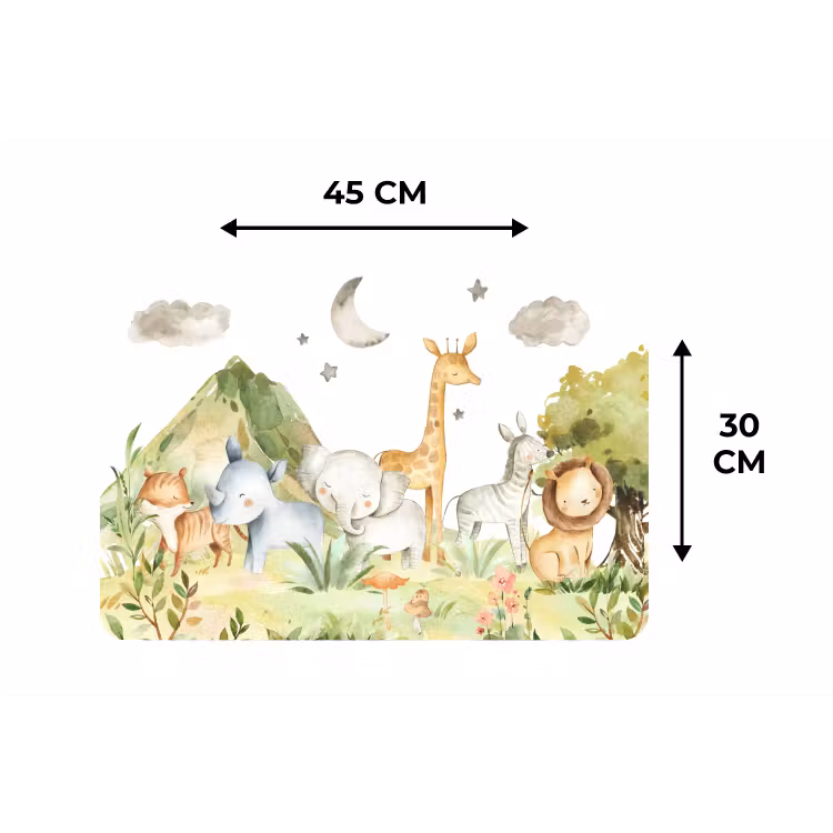 Placemat - 6 stuks - Watercolor - Dieren - Natuur - Kinderen — 3