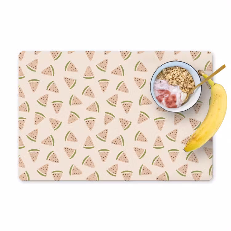 Placemat - 6 stuks - Watermeloen - Fruit - Kinderen - Pastel - Patronen — 1