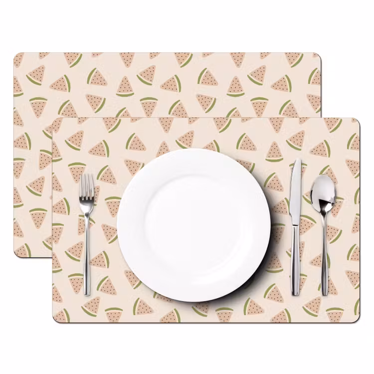 Placemat - 6 stuks - Watermeloen - Fruit - Kinderen - Pastel - Patronen — 2