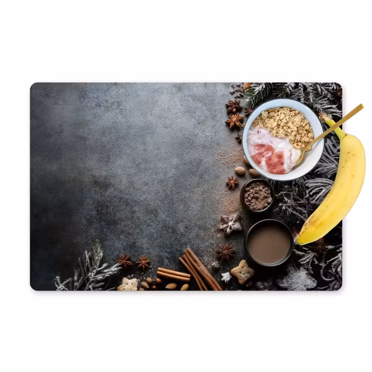 Placemat - 6 stuks - Winter - Kruiden - Sneeuw - Chocolade — 1