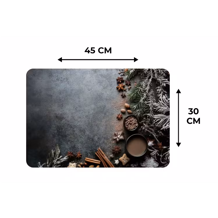 Placemat - 6 stuks - Winter - Kruiden - Sneeuw - Chocolade — 3
