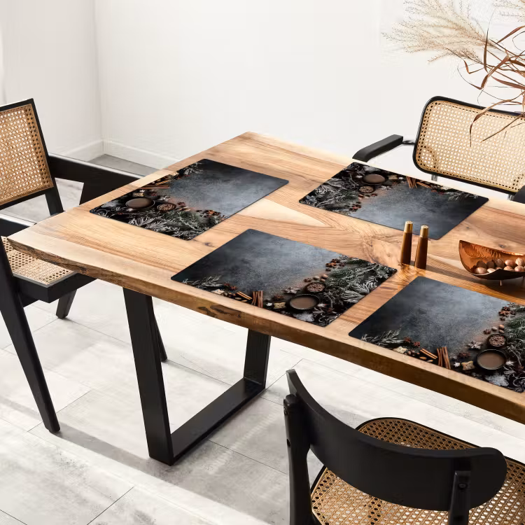 Placemat - 6 stuks - Winter - Kruiden - Sneeuw - Chocolade — 5