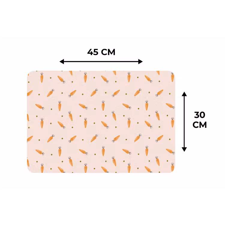 Placemat - 6 stuks - Wortel - Patroon - Kinderen - Groente — 3