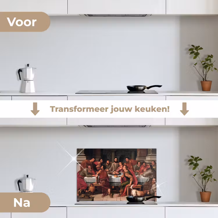 Spatscherm keuken - Het laatste avondmaal - Schilderij van Willem Key — 3