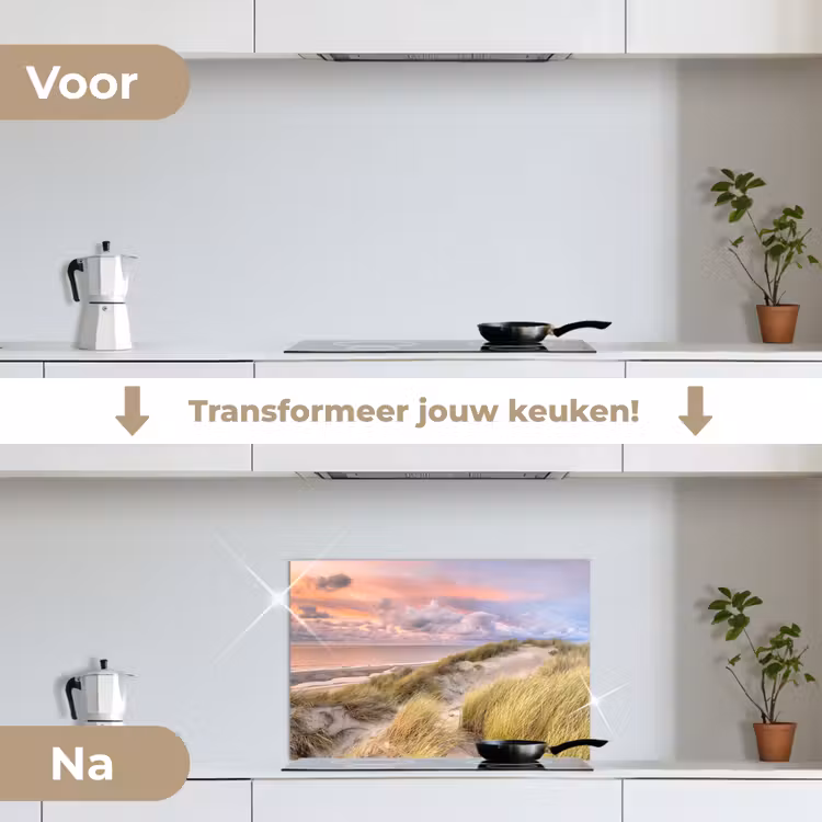 Spatscherm keuken - Strand - Zee - Duin - Zonsondergang — 3