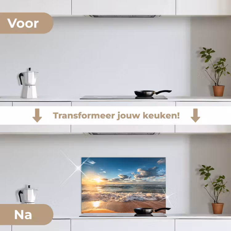Spatscherm keuken - Strand - Zee - Zonsondergang — 3