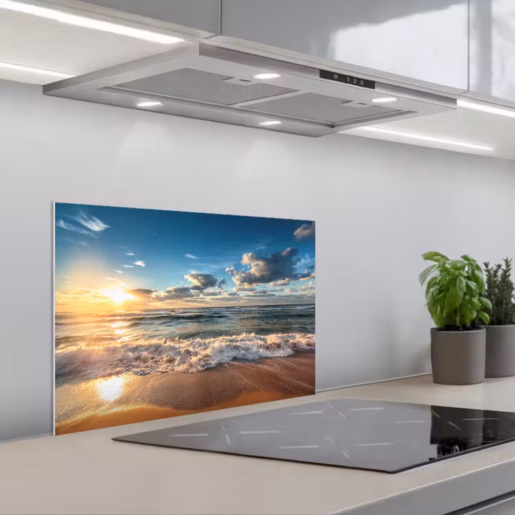 Spatscherm keuken - Strand - Zee - Zonsondergang — 5