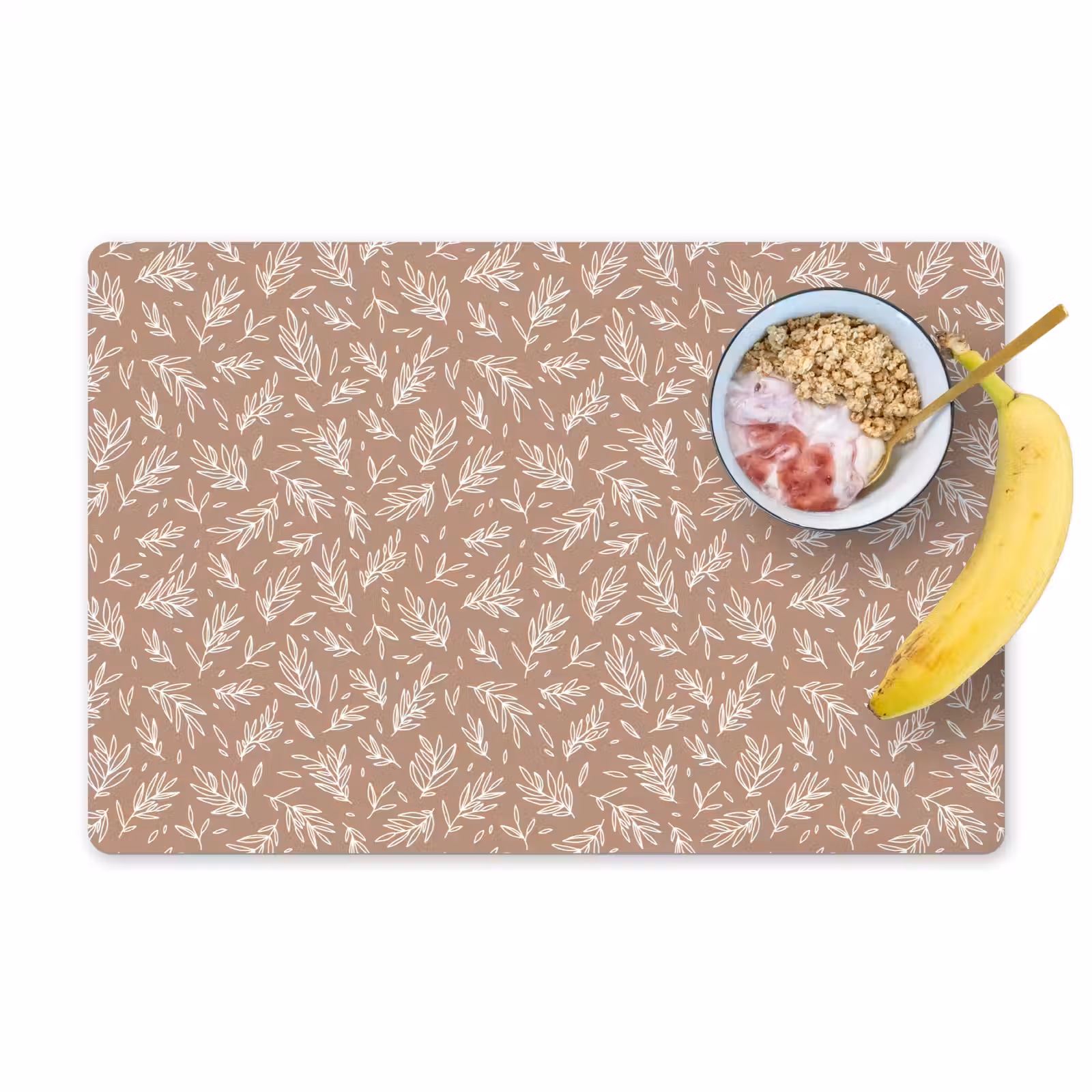 Placemat - 6 stuks - Bladeren - Planten - Bruin - Kind - Patroon — 1