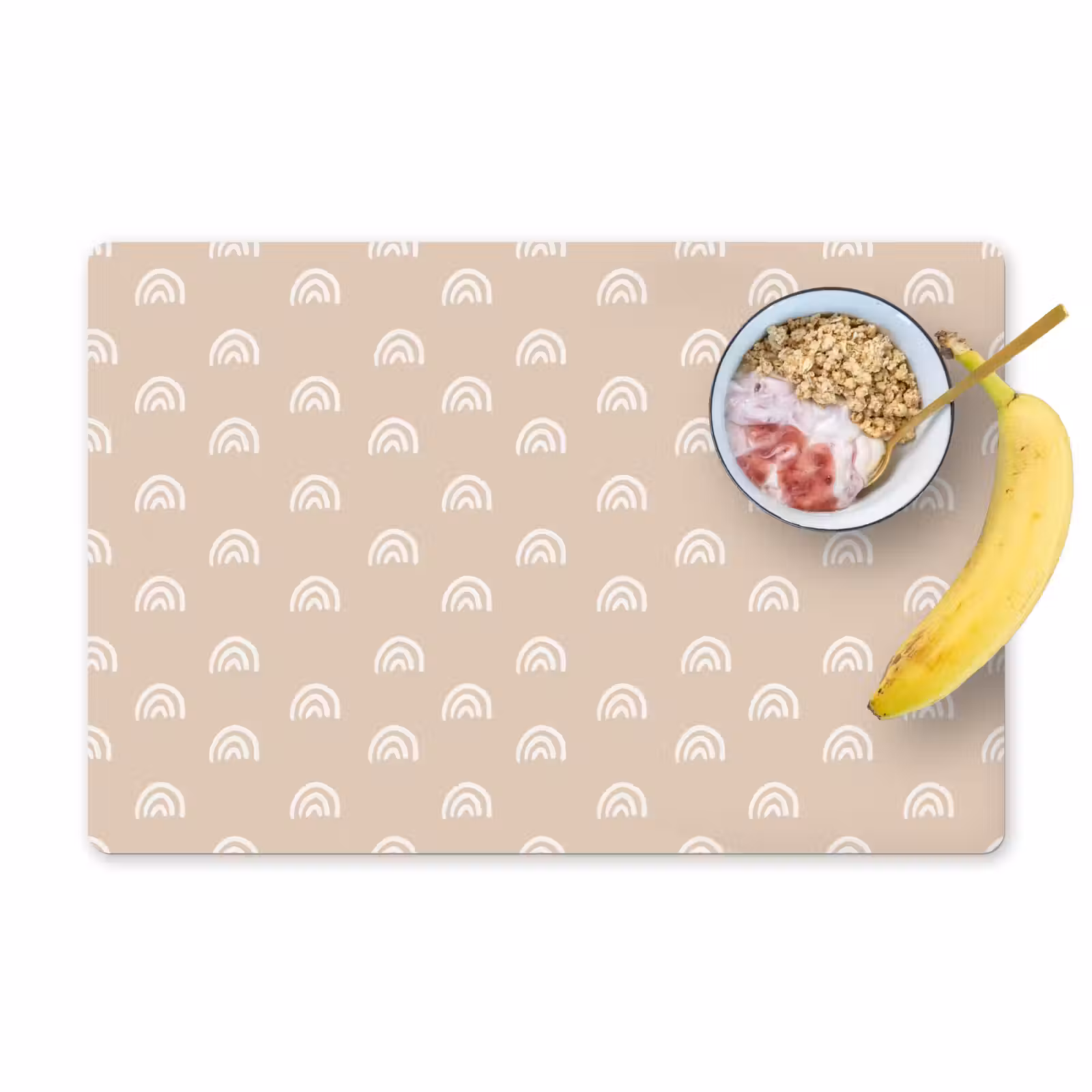 Placemat - 6 stuks - Regenboog - Patronen - Beige - Kinderen — 1
