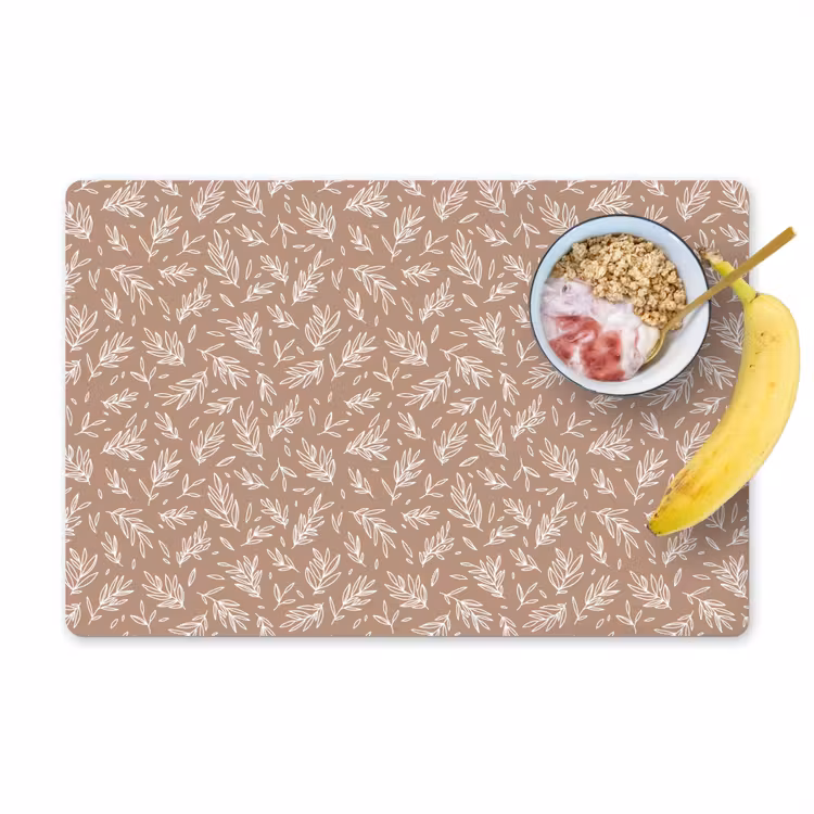 Placemat - 6 stuks - Bladeren - Planten - Bruin - Kind - Patroon — 1