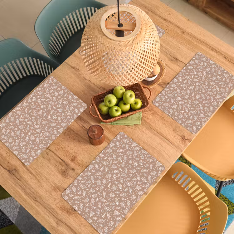 Placemat - 6 stuks - Bladeren - Planten - Bruin - Kind - Patroon — 6