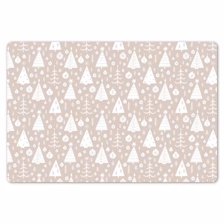 Placemat - 6 stuks - Kerstbomen - Wit - Beige - Patronen - Kind — 7