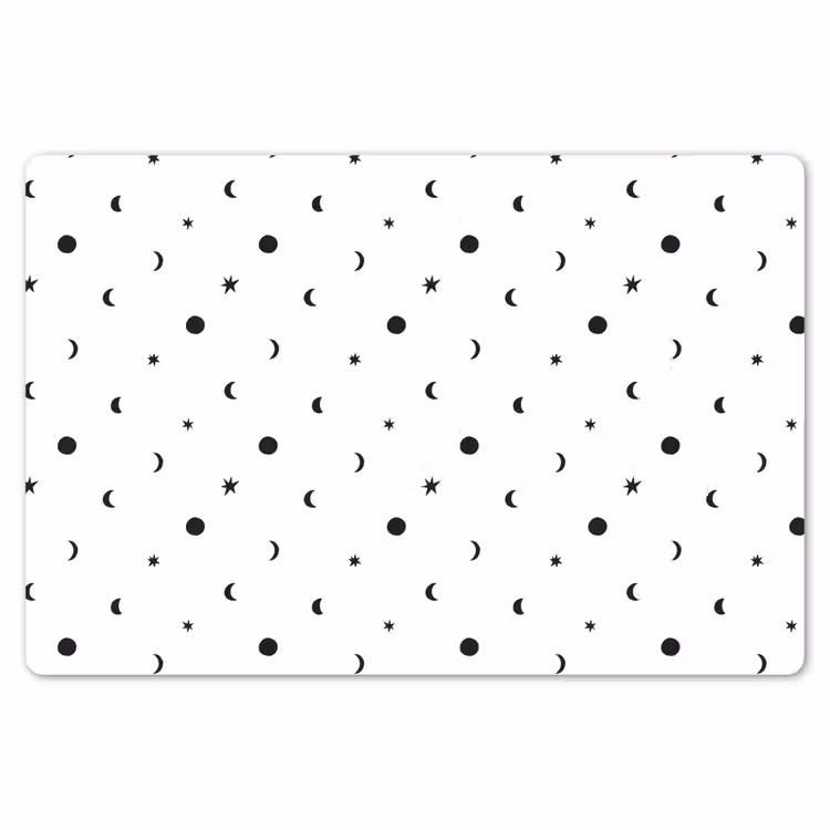 Placemat - 6 stuks - Kinderen - Sterren - Maan - Wit - Patroon — 7