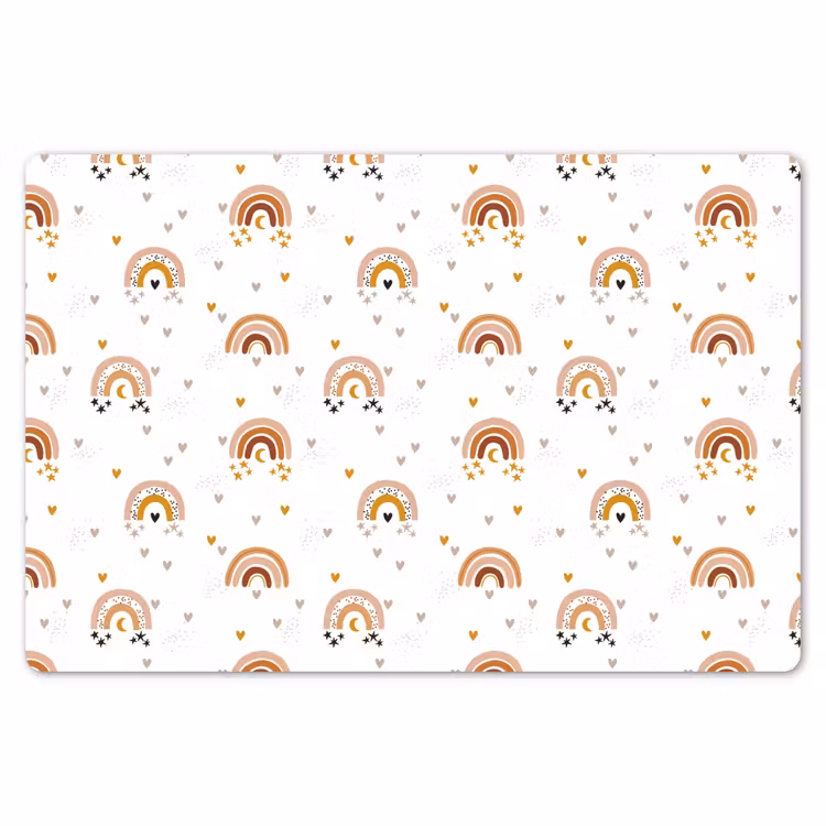 Placemat - 6 stuks - Regenboog - Hartjes - Sterren - Kinderen - Meisje — 7