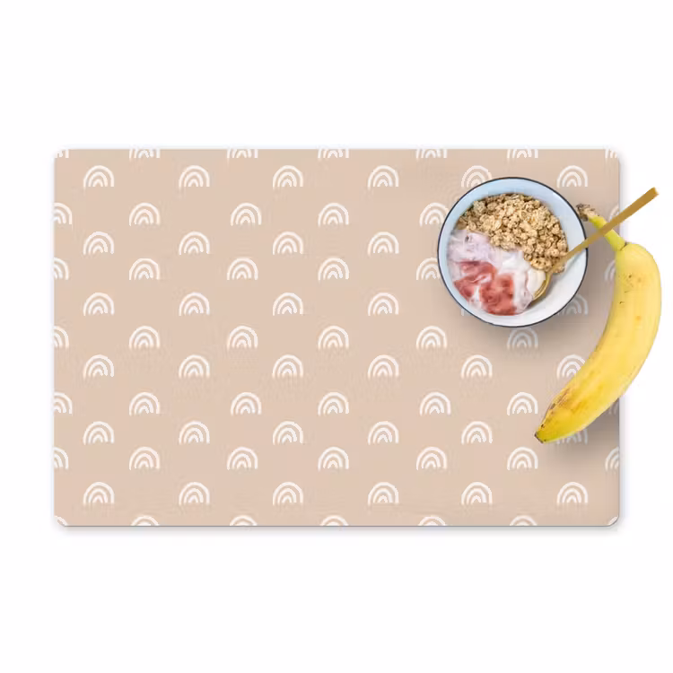 Placemat - 6 stuks - Regenboog - Patronen - Beige - Kinderen — 1