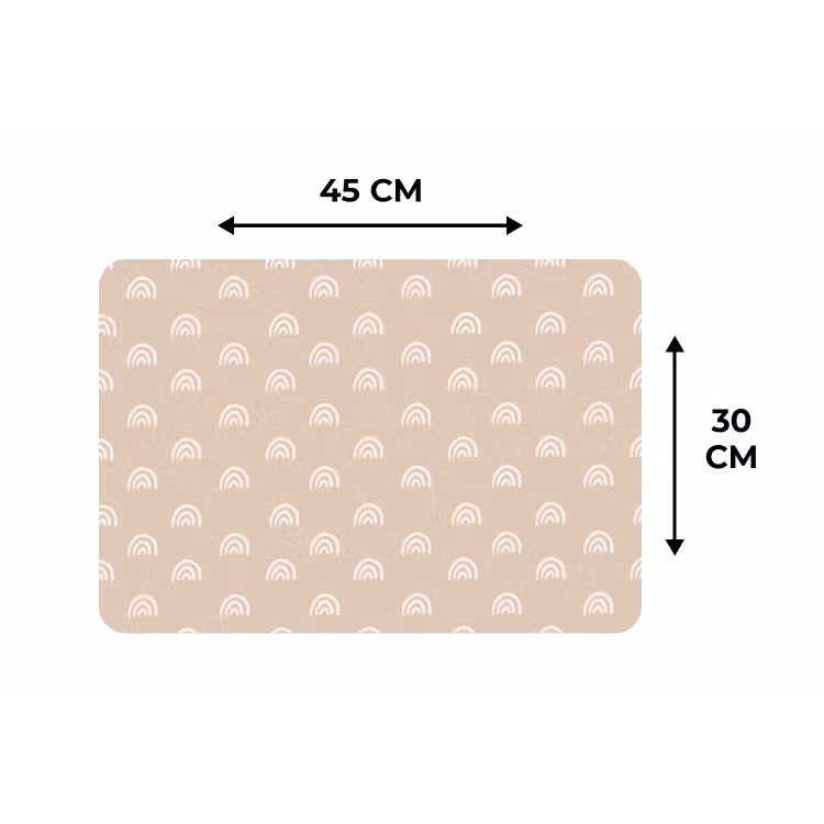 Placemat - 6 stuks - Regenboog - Patronen - Beige - Kinderen — 3