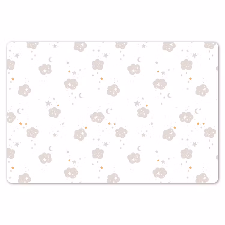 Placemat - 6 stuks - Sterren - Wolkjes - Kind - Wit - Pastel — 7
