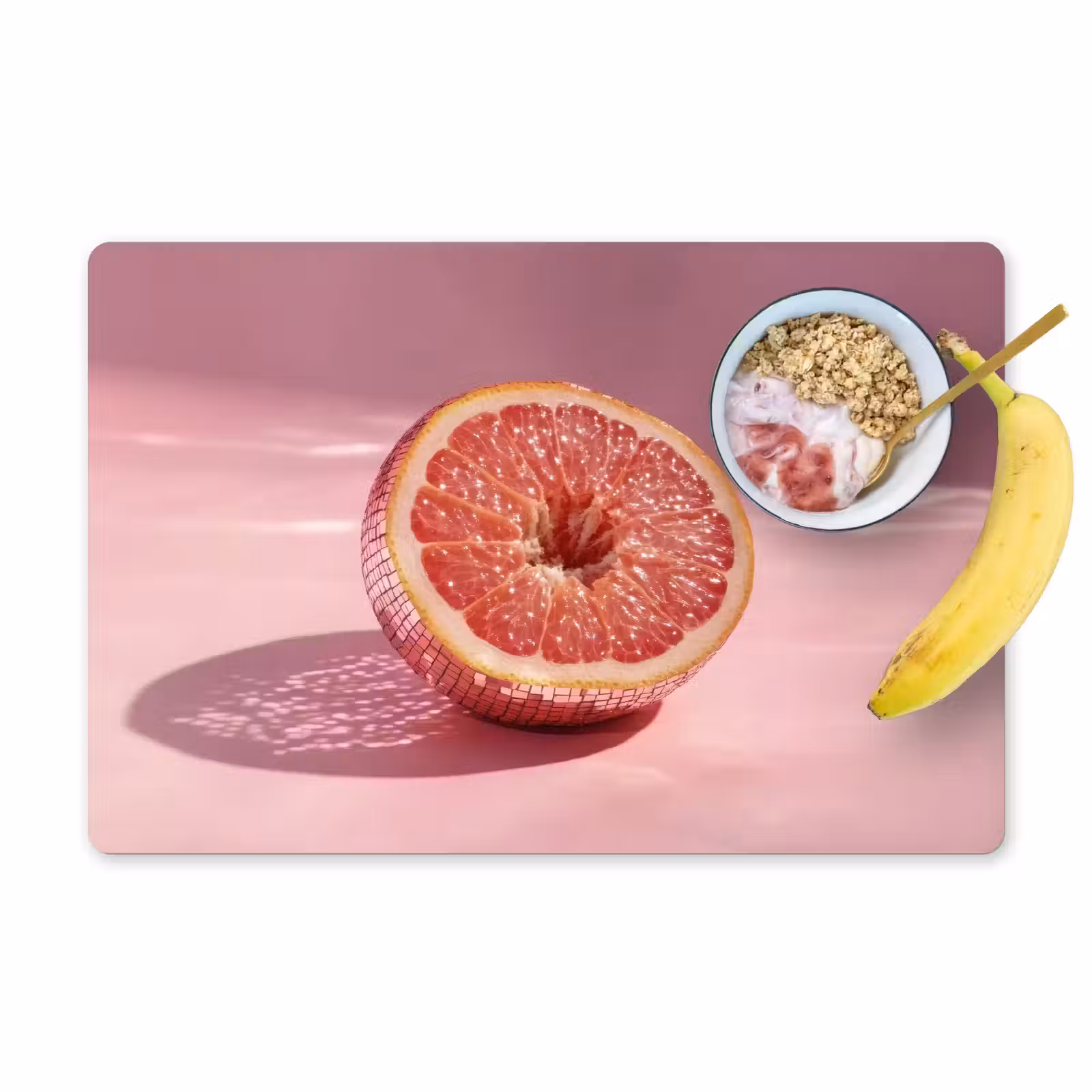 Placemat - 6 stuks - Grapefruit - Roze - Disco - Shiny — 1