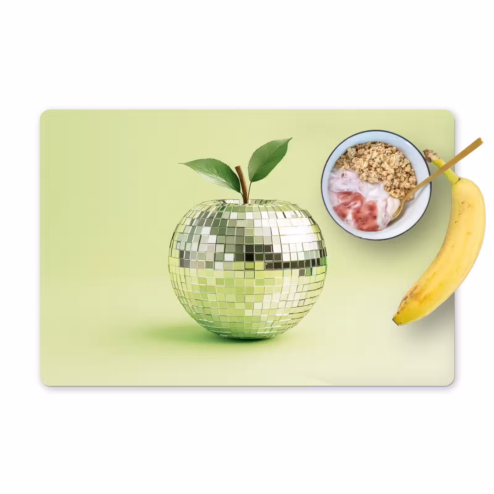 Placemat - 6 stuks - Groen - Disco - Decoratie - Appel — 1