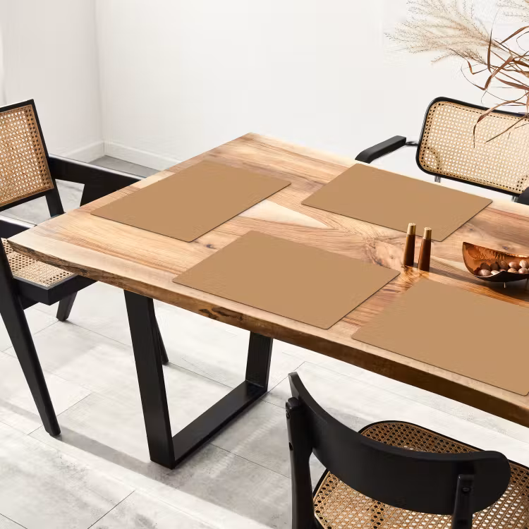 Placemat - 6 stuks - Bruin - Effen print — 5
