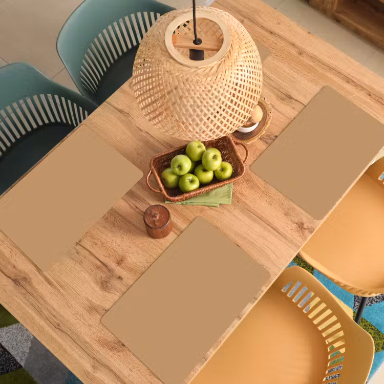 Placemat - 6 stuks - Bruin - Effen print — 6