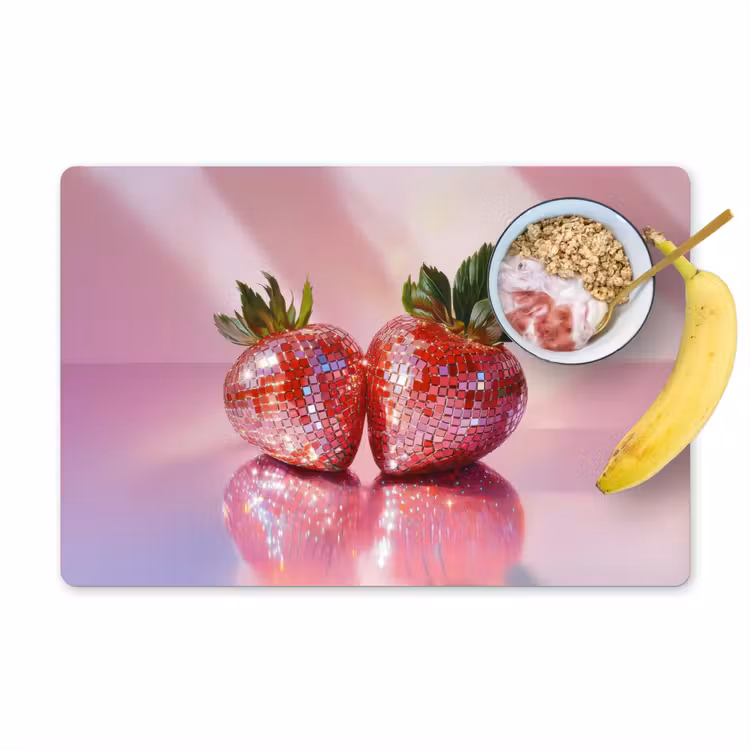 Placemat - 6 stuks - Disco - Fruit - Glitter - Strawberry — 1