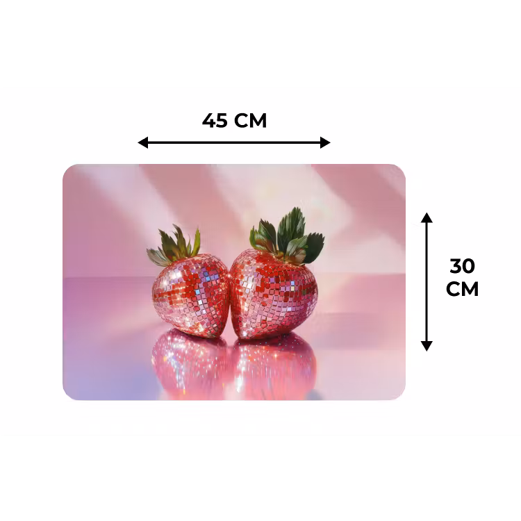 Placemat - 6 stuks - Disco - Fruit - Glitter - Strawberry — 3